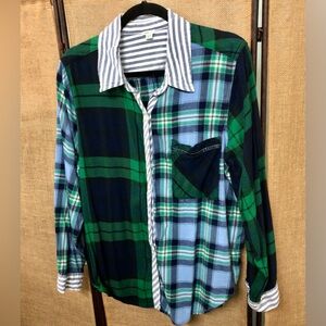Aerie Patchwork Button Up Size L